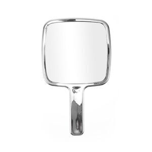 Water Wave Pattern Cosmetic Mirror for Business Travel Silver Tone Small